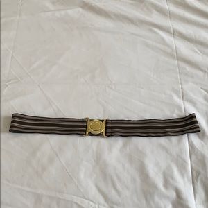 Brown and White Elastic Belt